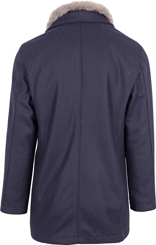 Suitable Hirsch Frakke i Uldblanding Navy Product / Achterkant