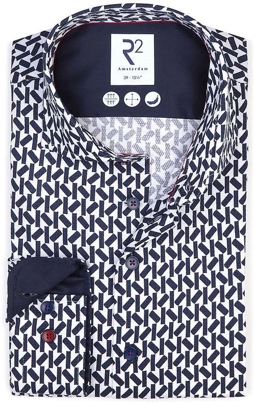 R2 Skjorte Mønster Navy Product
