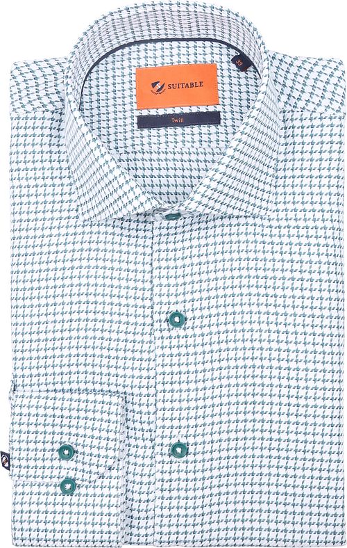 Suitable Hemd Check Print Groen Product