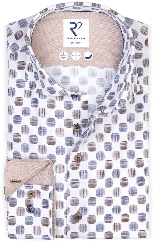 R2 Hemd Print Blauw Product