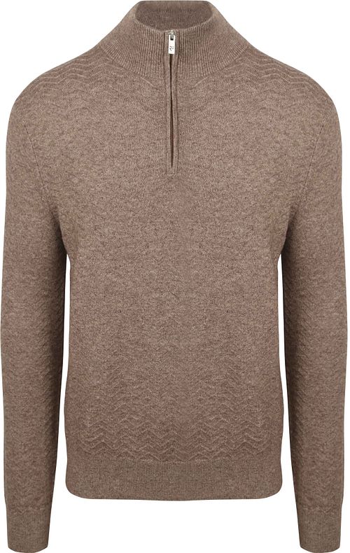R2 Genser Halfzip Vevd Struktur Taupe Product