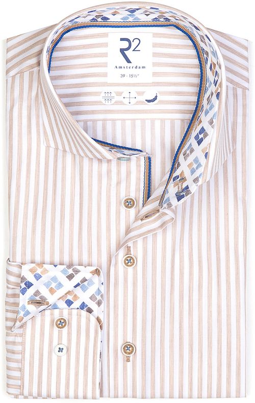 R2 Skjorte Stripe Beige Product