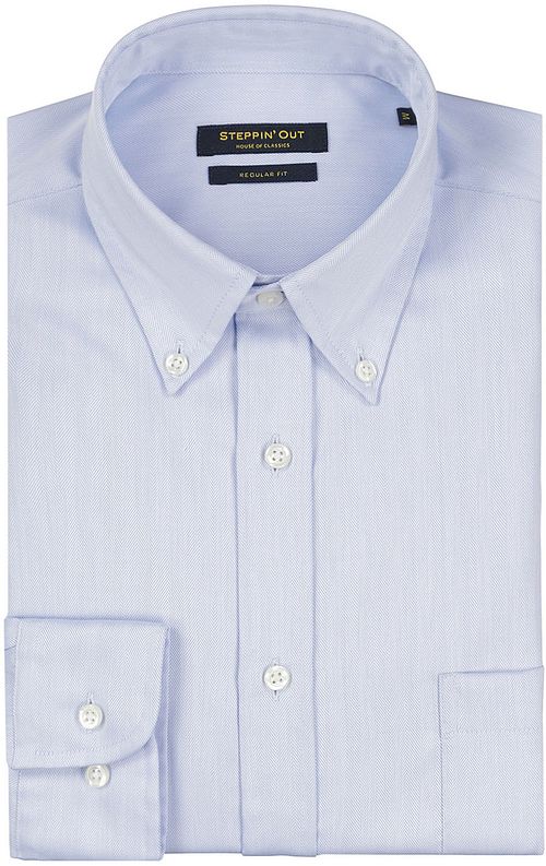 Steppin' Out Hemd Herringbone Lichtblauw Product