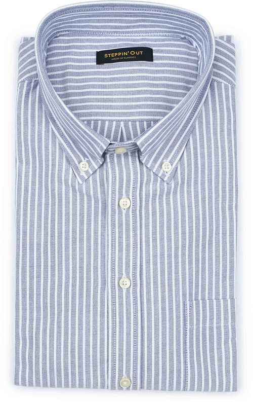 Steppin' Out Hemd Oxford Streep Lichtblauw Product