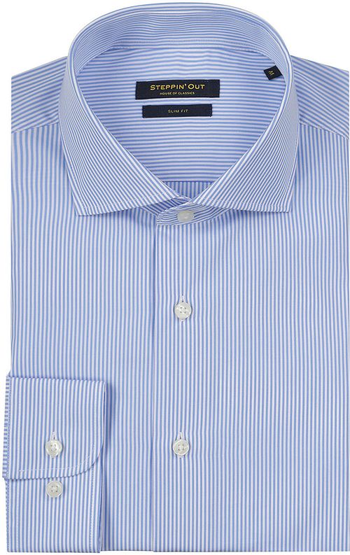 Steppin' Out Skjorte Slim-Fit Stripete Lyseblå Product