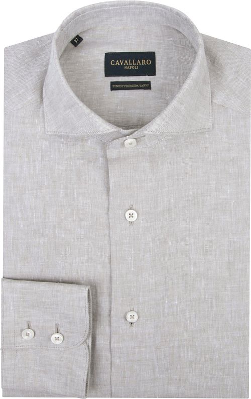 Camisa de lino Cavallaro Firento en greige Product