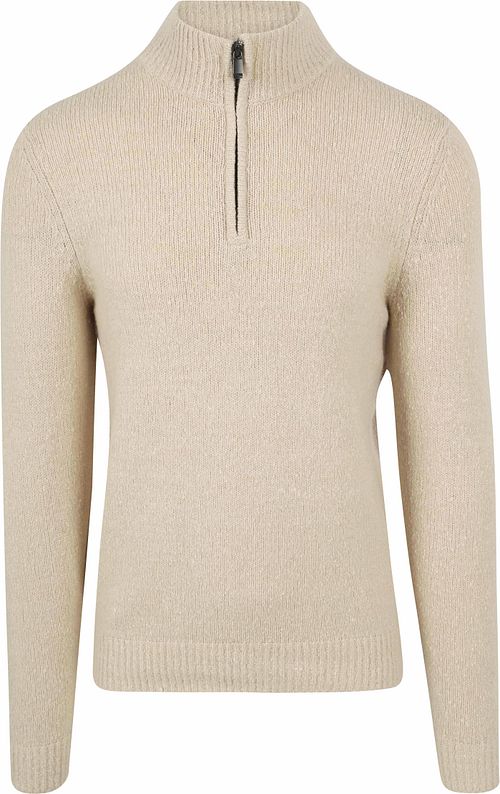 Suitable Half Zip Pullover z gotowanej wełny ecru Product