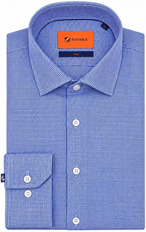 Suitable Skjorta Twill Royal Blå