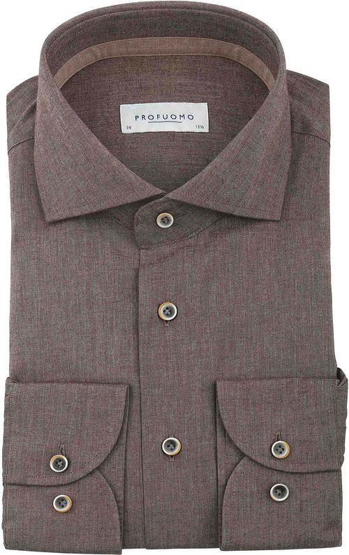Profuomo Overhemd Flanel Bruin Product