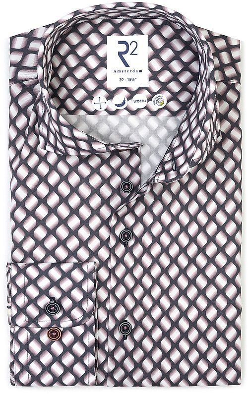 R2 Skjorte Twill Bladtryk Multifarvet Product