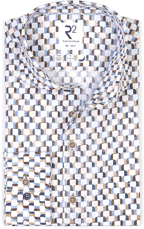R2 Poplin Skjorta Tryck Multifärgad Product