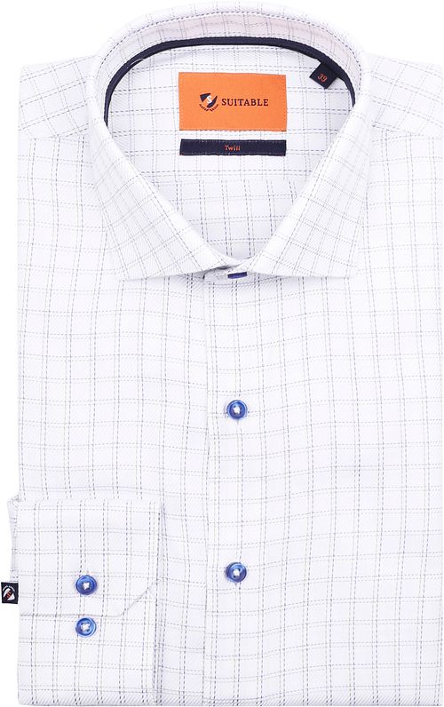 Suitable Koszula Twill w kratę Niebieska Product