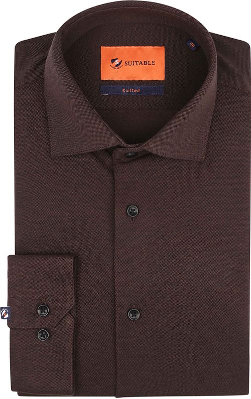Suitable Shirt Pique Brown Product