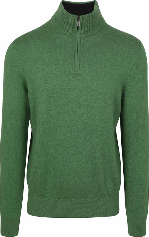 Steppin' Out Maglia Half-Zip in cotone e cashmere verde Product