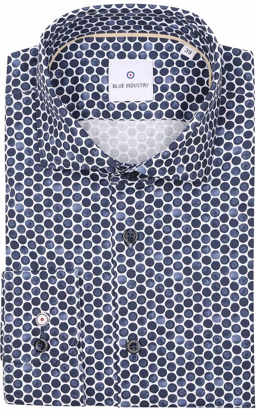 Blue Industry Chemise Impression A Point Bleu Foncé Product