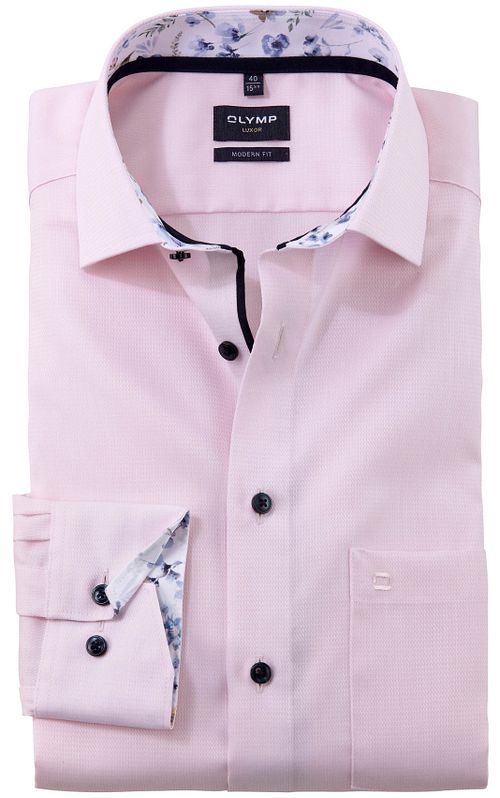 Olymp Luxor Skjorte SL7 Struktur Pink Product