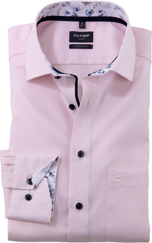 Olymp Luxor Skjorte Struktur Rosa Product