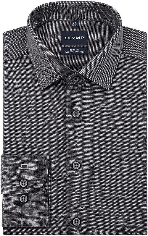 OLYMP Shirt Level 5 Pinpoint Anthracite