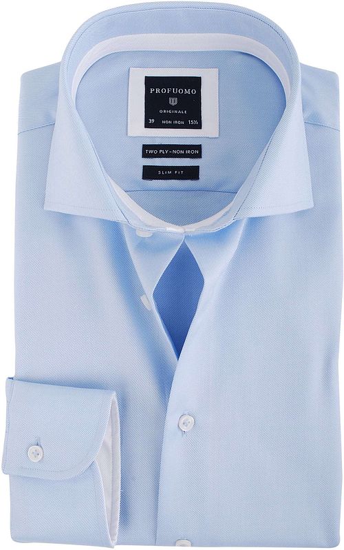Profuomo Overhemd Blauw Contrast Product