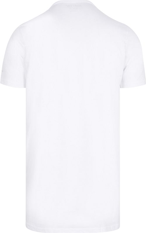 Slater 2-pack T-Shirt Extra Lang R-Neck Biały Product / Achterkant