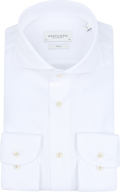 Profuomo Skjorte Med Ekstra Lange Ærmer, Travel, Hvid Product