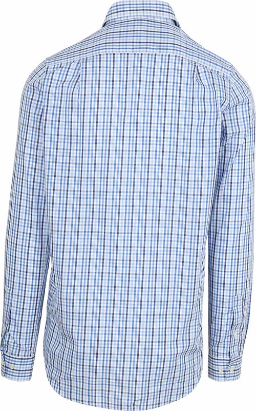 Steppin' Out Extra Lange Mouwen Overhemd Ruit Blauw