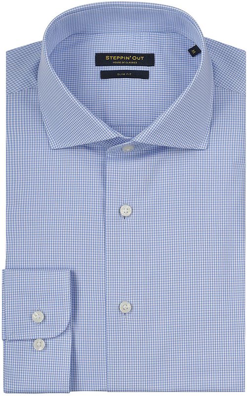Steppin' Out Skjorte Slim-Fit Rutete Lyseblå Product