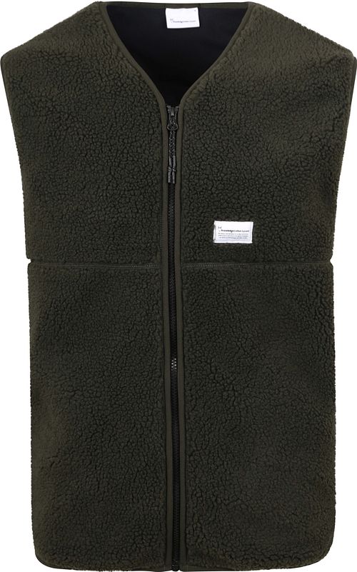 KnowledgeCotton Apparel Vest Teddy Fleece Mørkegrøn Product