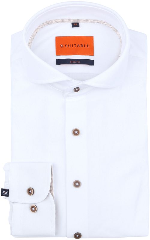 Suitable Fiskebensmønstret Skjorte Hvid Product