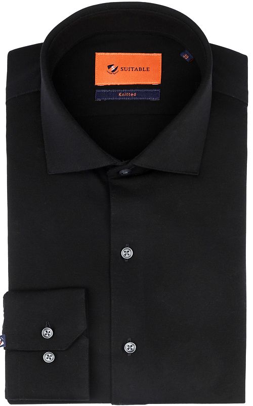 Suitable Shirt Knitted Pique Black Product