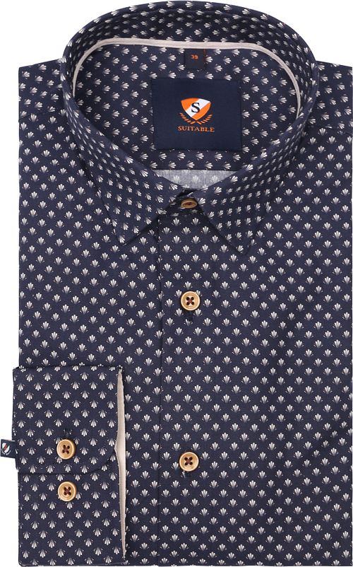 Koszula Suitable z nadrukiem granatowa 267-10 Product
