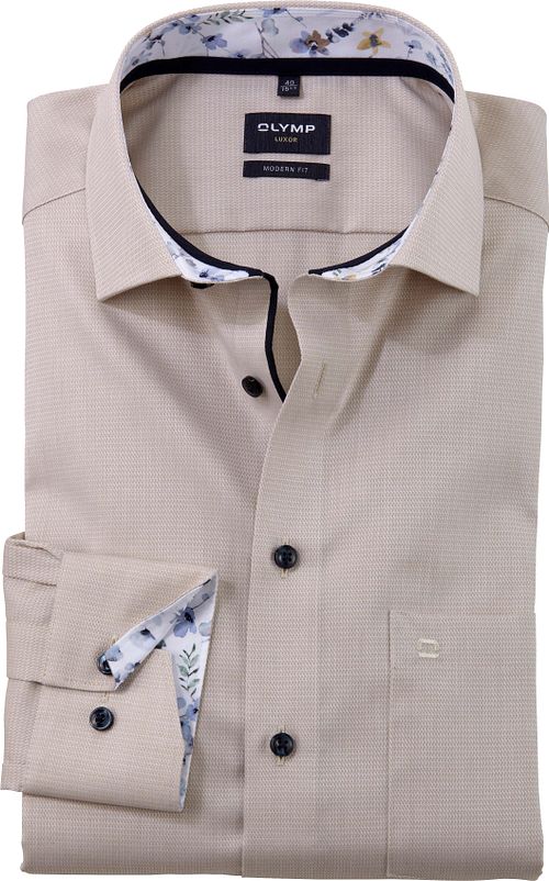 Olymp Luxor Shirt Structure Beige Product