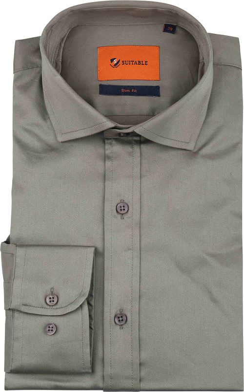 Suitable Satin Overhemd Grijs Product