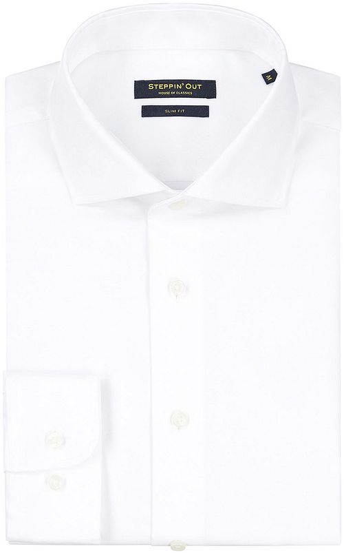 Steppin' Out Overhemd Slim-Fit Twill Wit Product