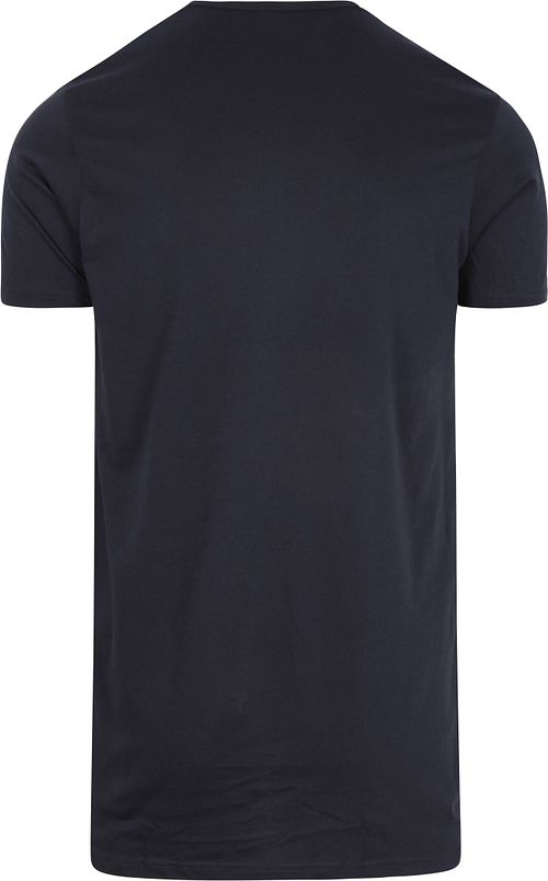 Slater 2-pakke T-skjorte Basic Extra Lang V-hals Marineblå Product / Achterkant