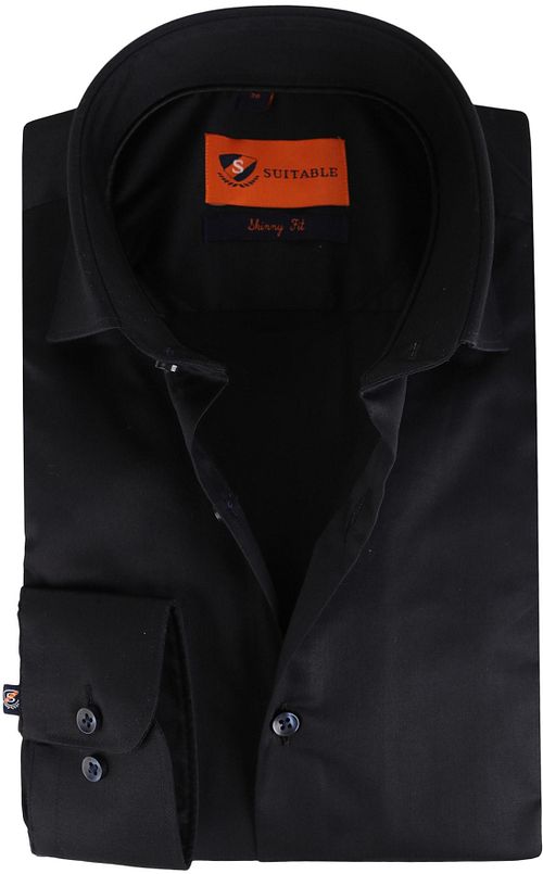 Suitable Overhemd Skinny Fit Zwart Product