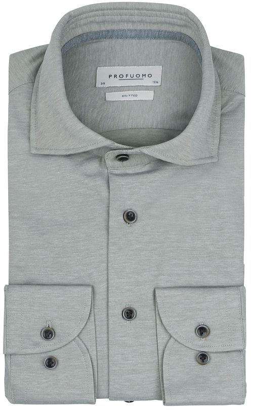Profuomo Hemd Single Jersey Grün Melange Product
