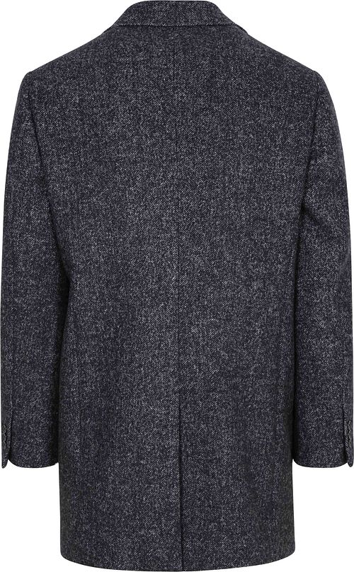 Suitable Coat Lana Herringbone Blu navy