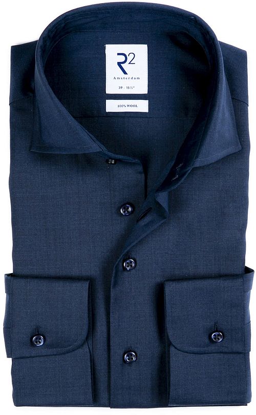 R2 Hemd Wol Donkerblauw Product