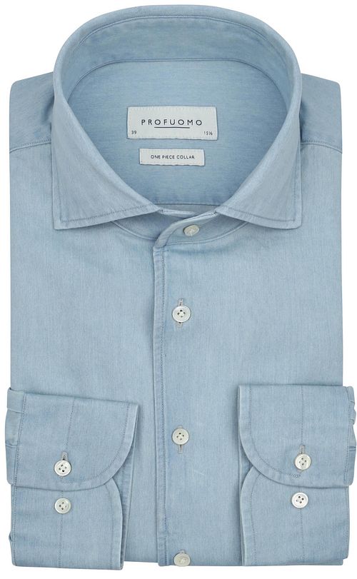 Koszula Profuomo z denimu o splocie twill w kolorze jasnoniebieskim Product