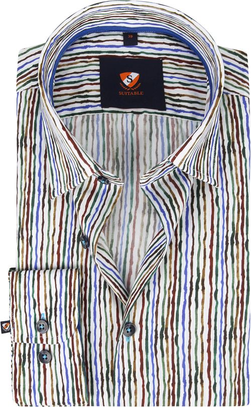 Camicia Suitable Inked Stripes Multicolour Product