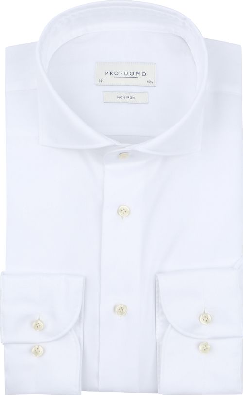 Profuomo Twill Overhemd Extra Lange Mouwen Wit Product