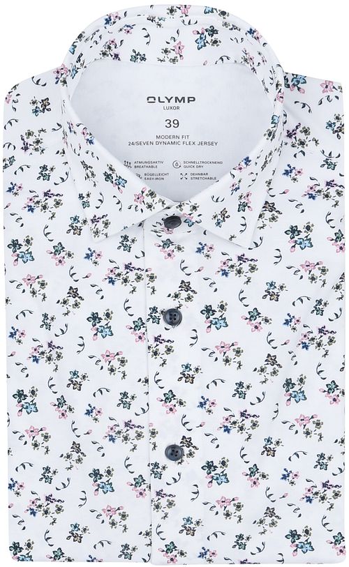 OLYMP Luxor Skjorte 24/Seven Print Hvid Product