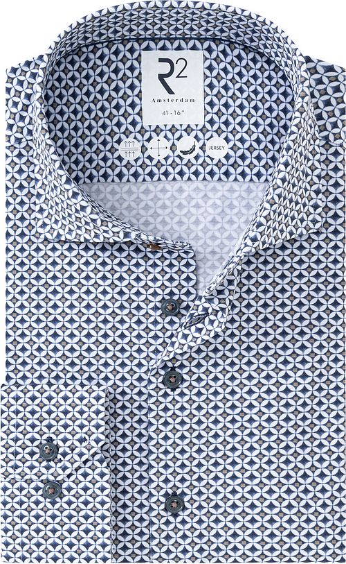 R2 Chemise Knitted Sorona Imprimé marine