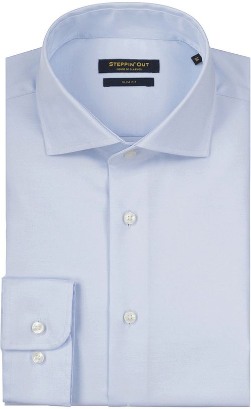 Steppin' Out Overhemd Slim-Fit Twill Lichtblauw Product