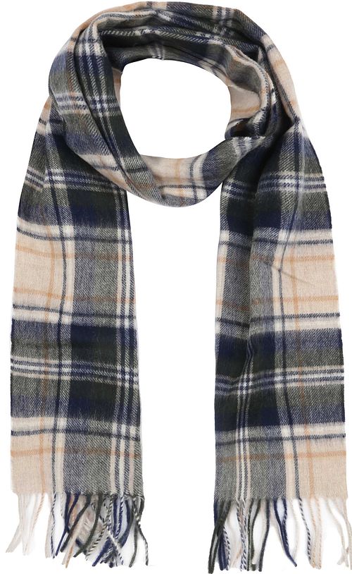 Barbour szalik z mieszanki wełny Tartan beżowy Product