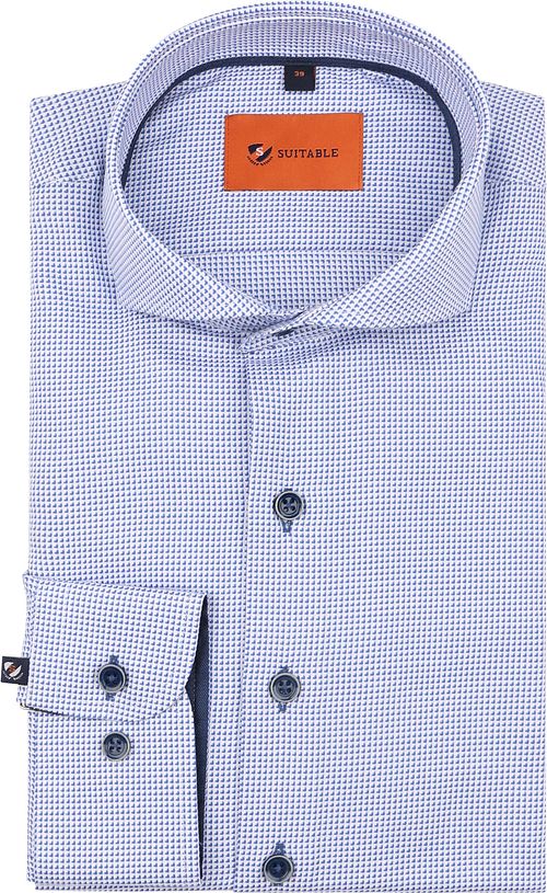 Suitable Camicia Twill stampata azzurro chiaro Product