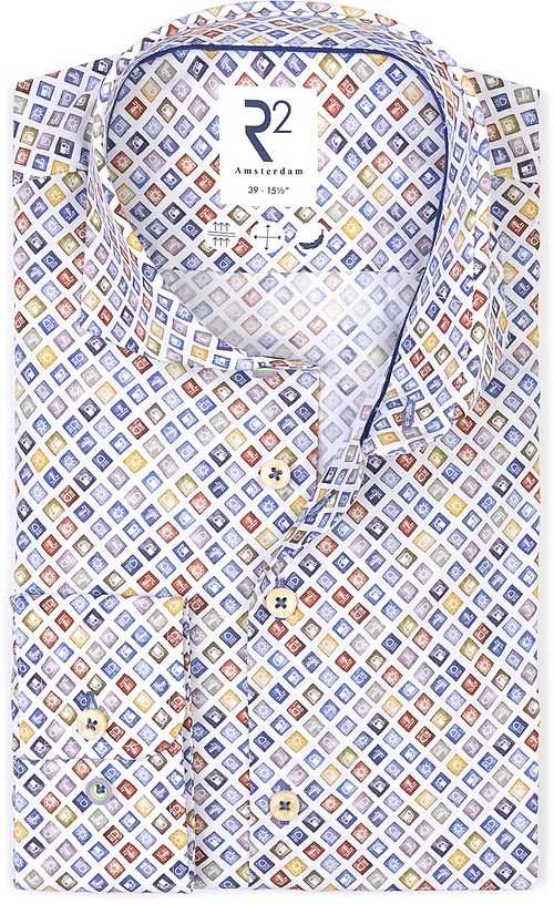 R2 Overhemd Print Dashboard Multicolor Product