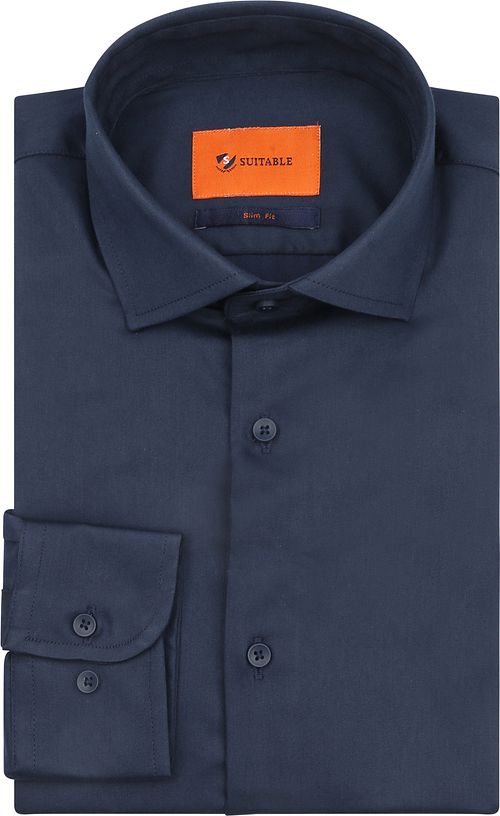 Suitable Satin Skjorta Marinblå Product