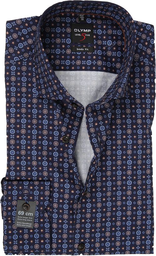 OLYMP Overhemd Level Five SL7 Print Navy Product